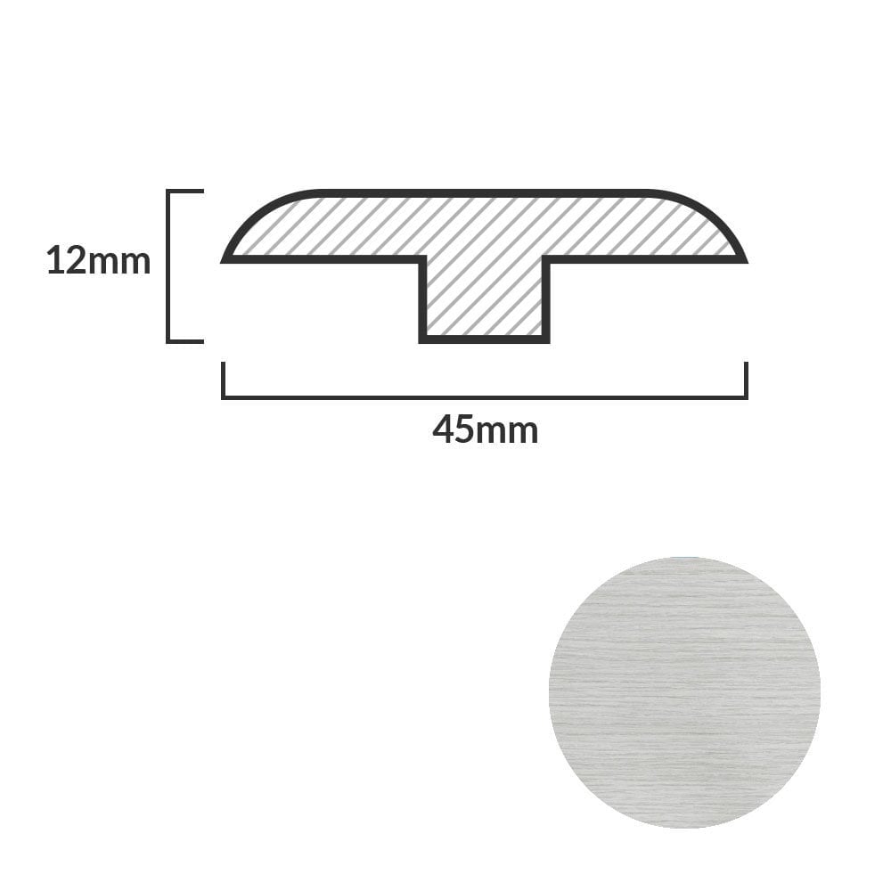 Off-White - 1m Laminate Connecting Door Profile (84915)