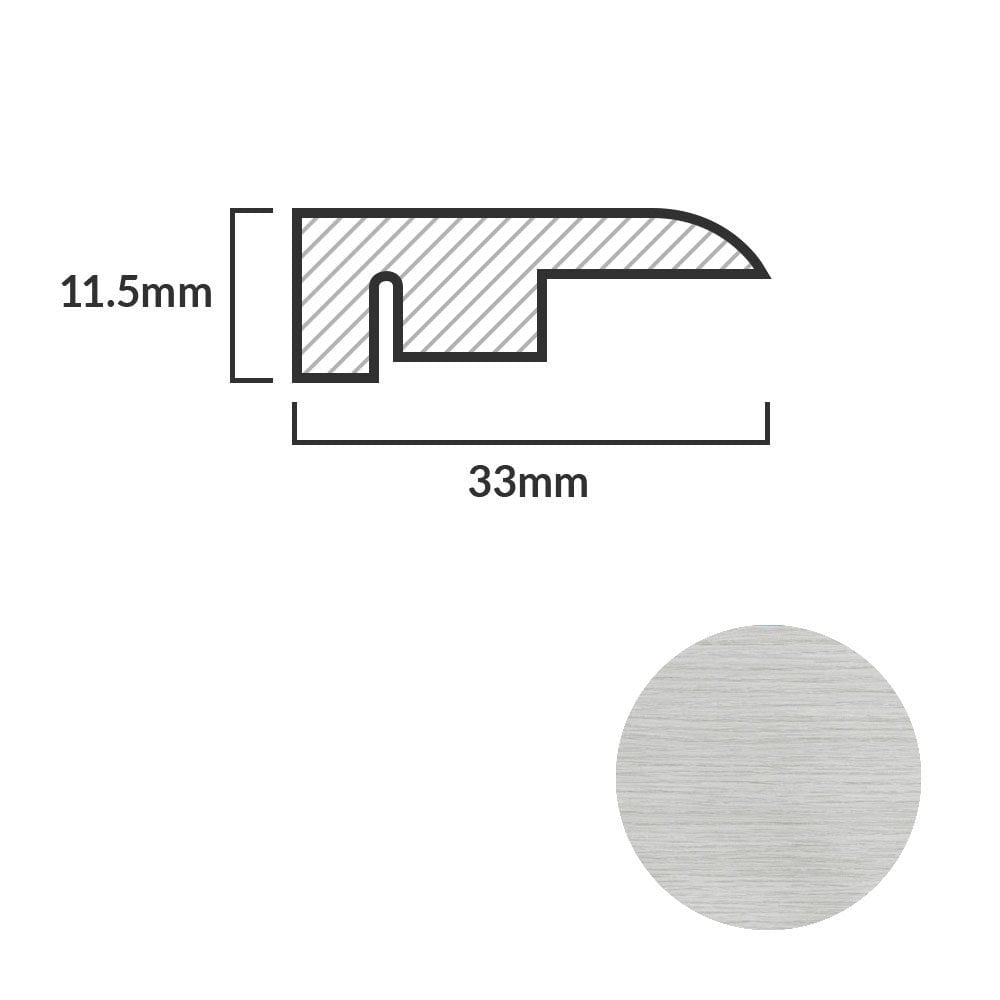 Off-White - 1m Laminate End Door Profile (84916)