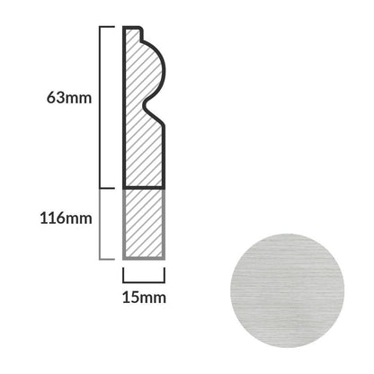 Off-White - 2.4m Torus Laminate Skirting Board (84918)