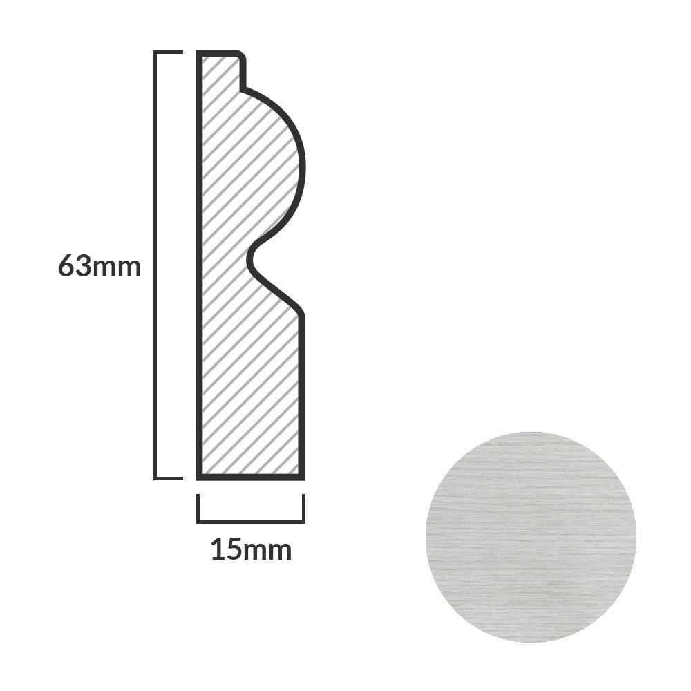 Off-White - 2.4m Torus Laminate Skirting Board (84918)
