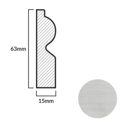 Off-White - 2.4m Torus Laminate Skirting Board (84918)