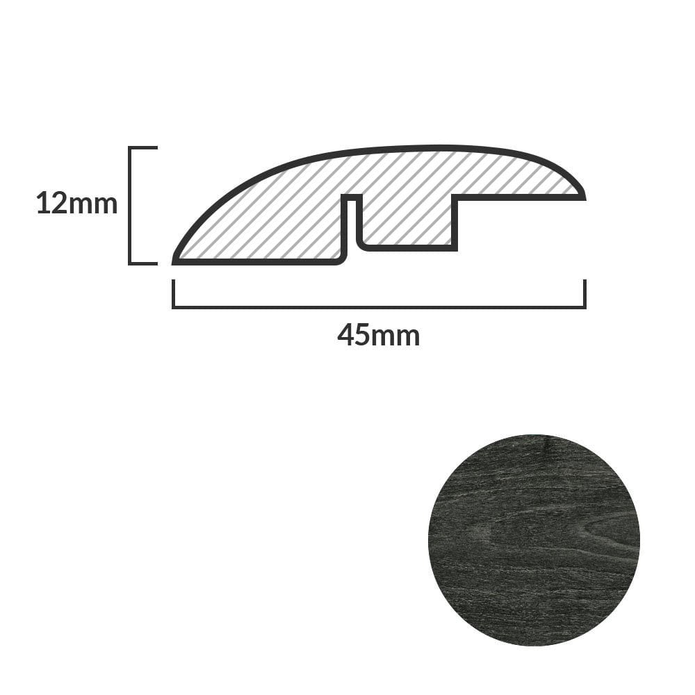 Dark Grey - 1m Laminate Adapting Door Profile (84932)