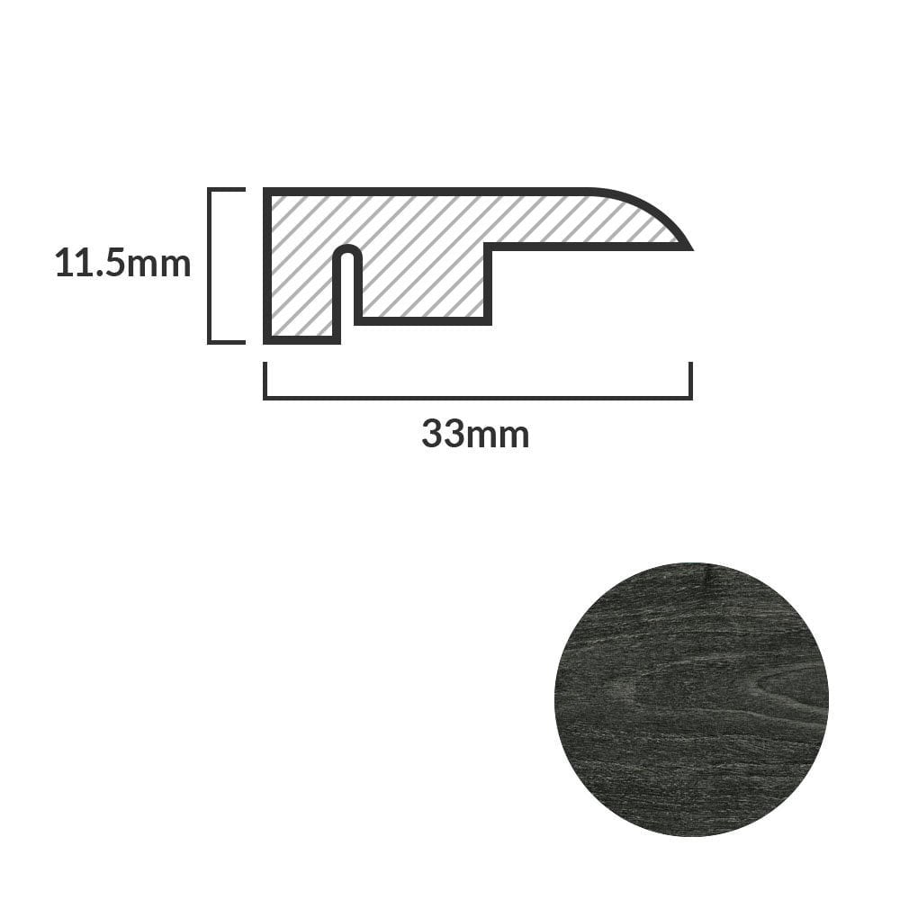 Dark Grey - 1m Laminate End Door Profile (84934)