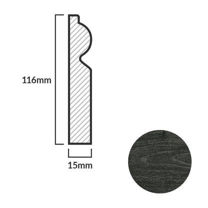 Dark Grey - 2.4m Torus Laminate Skirting Board (84936)