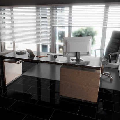Black - Lustre Stone 8mm High Gloss Laminate Flooring (89999)