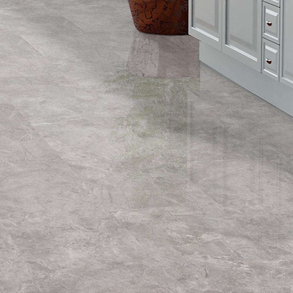 Agios Cinzento - Lustre Stone 8mm High Gloss Laminate Flooring (91931)