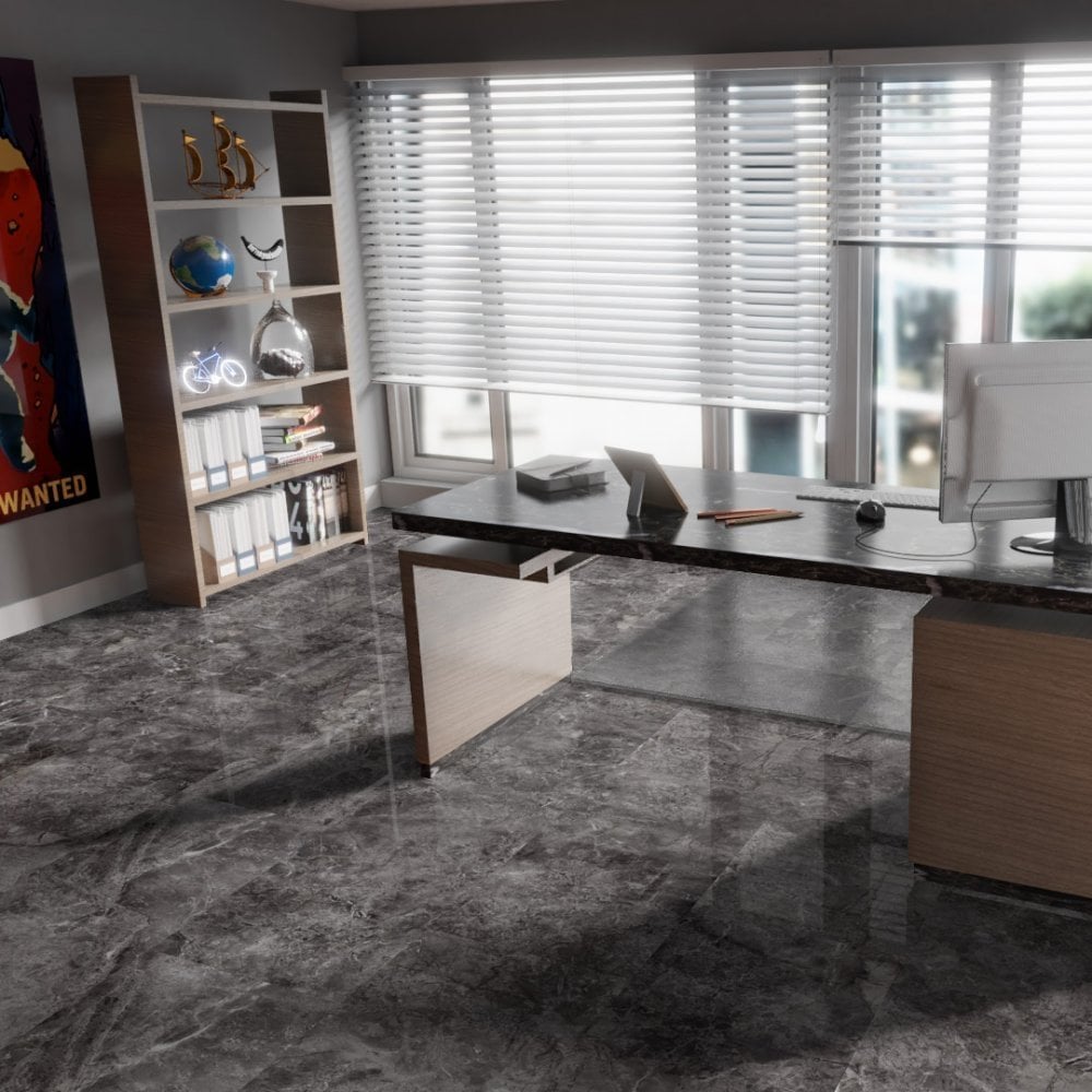 Agios Scuro - Lustre Stone 8mm High Gloss Laminate Flooring (91933)