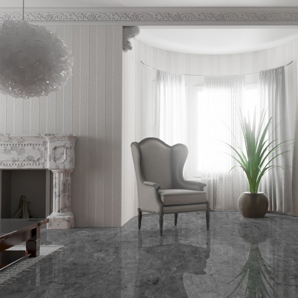 Elounda Cinzento - Lustre Stone 8mm High Gloss Laminate Flooring (91938)