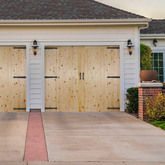 External Solid Redwood Unfinished Framed, Ledged & Braced Garage Door (LIBRGARFLB)