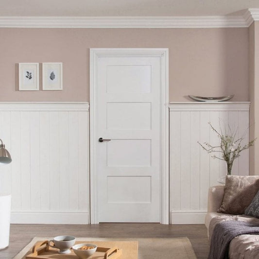 White Primed Internal 4 Panel Shaker Door (121752)