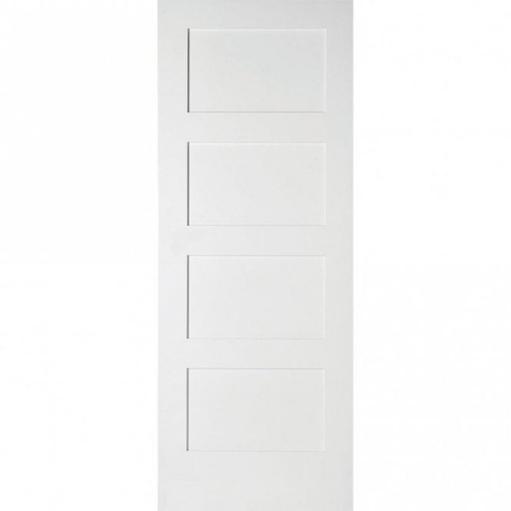 White Primed Internal 4 Panel Shaker Door (121752)