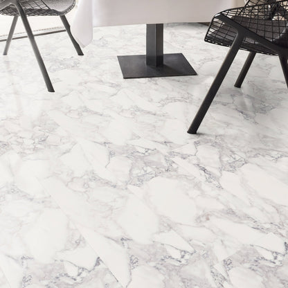 White Marble - Aqua Pro 8.5mm High Gloss Laminate Flooring (122130)