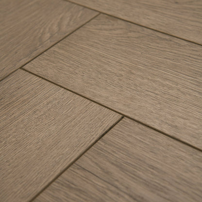 Silver Serenity Oak - Comfort Luxe 12mm Laminate Herringbone Flooring (122146)
