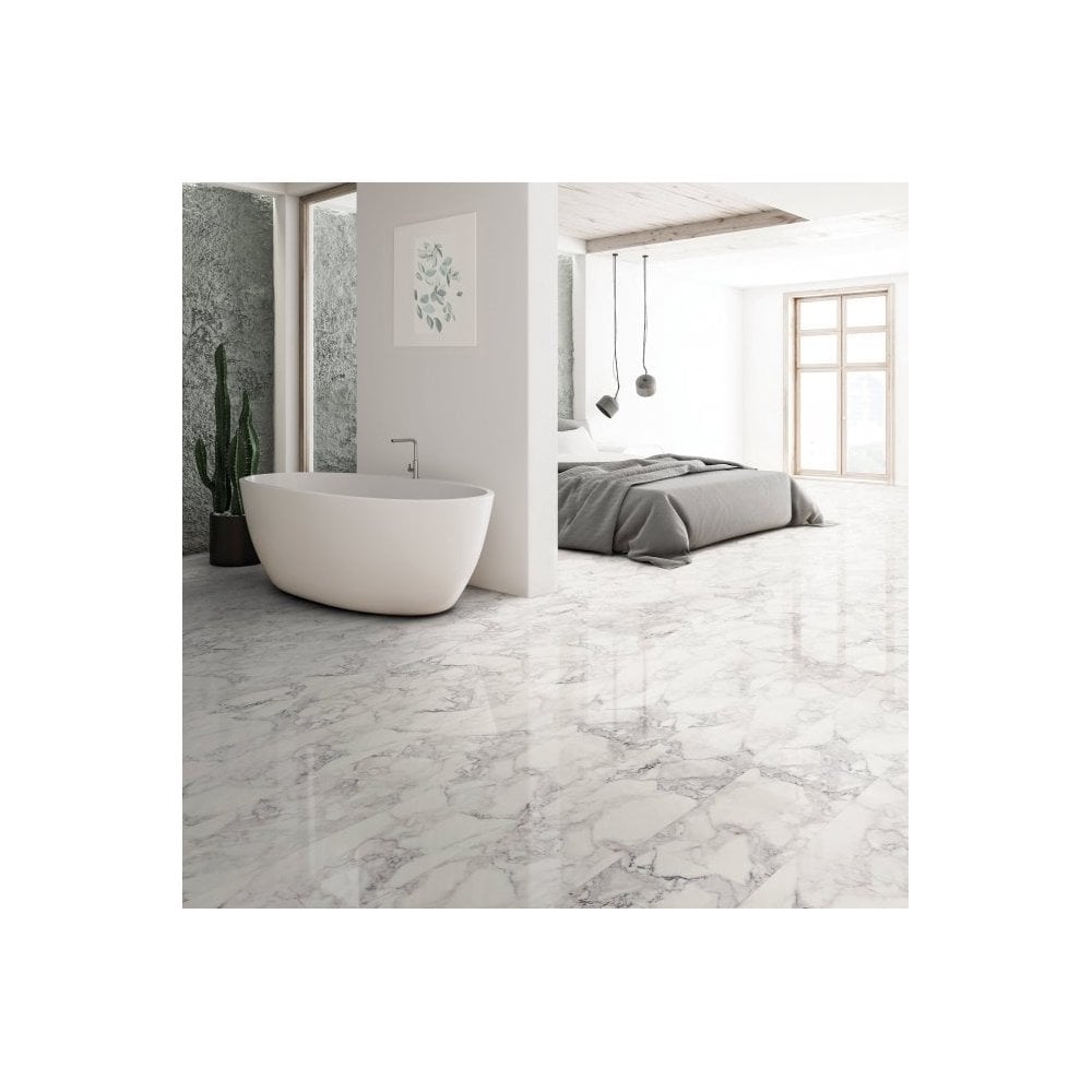 Kaindl | White Marble - Aqua Pro 8.5mm High Gloss Laminate Sample - O960 (SKU-343936)