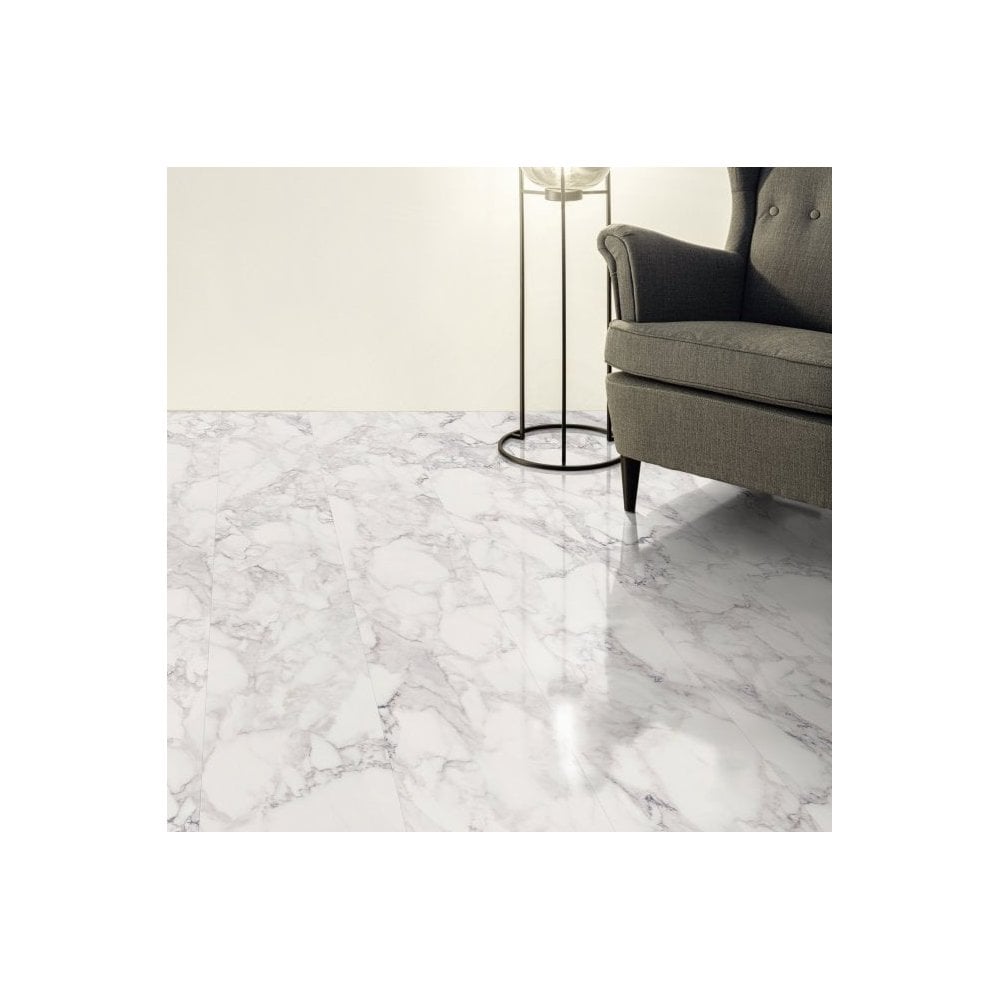 Kaindl | White Marble - Aqua Pro 8.5mm High Gloss Laminate Sample - O960 (SKU-343936)