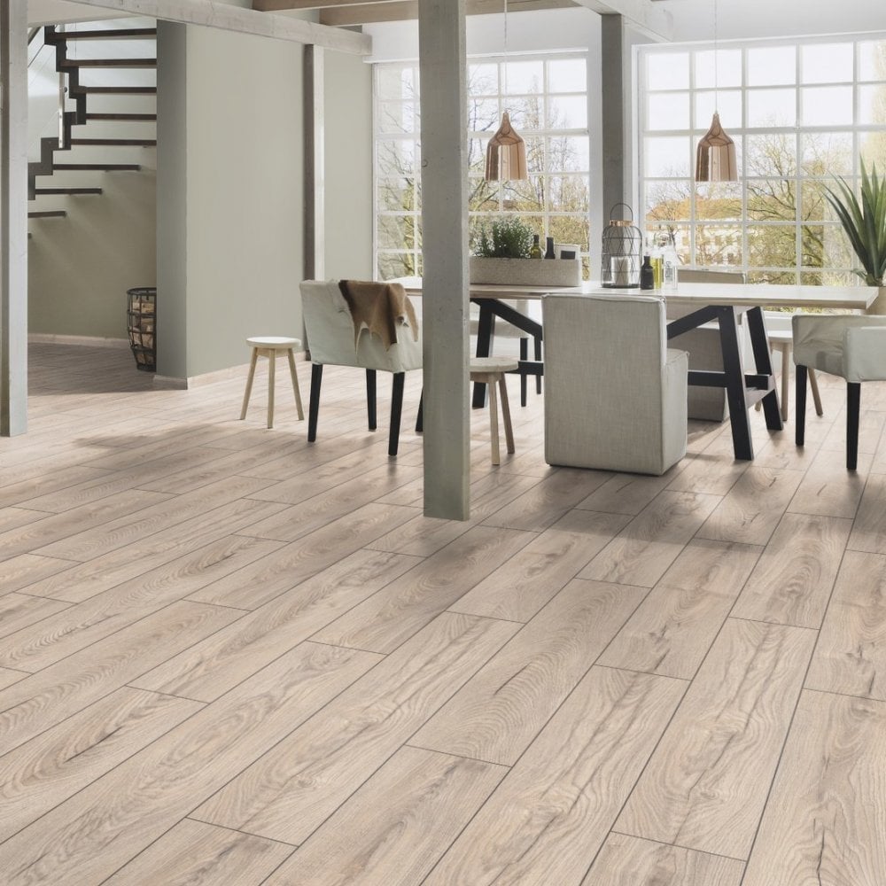 Mushroom Carpenter Oak - Atlantic 10mm Handscraped Moisture Resistant Laminate Flooring (122470)