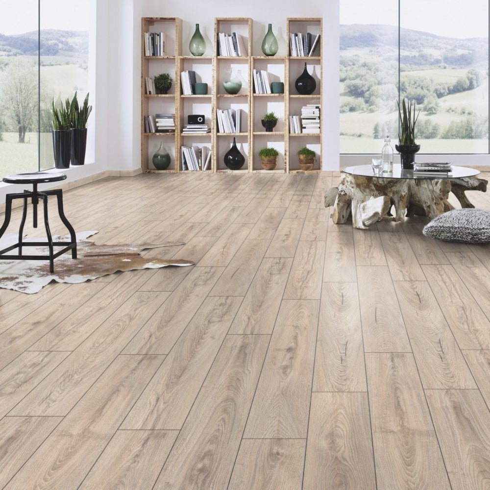Mushroom Carpenter Oak - Atlantic 10mm Handscraped Moisture Resistant Laminate Flooring (122470)