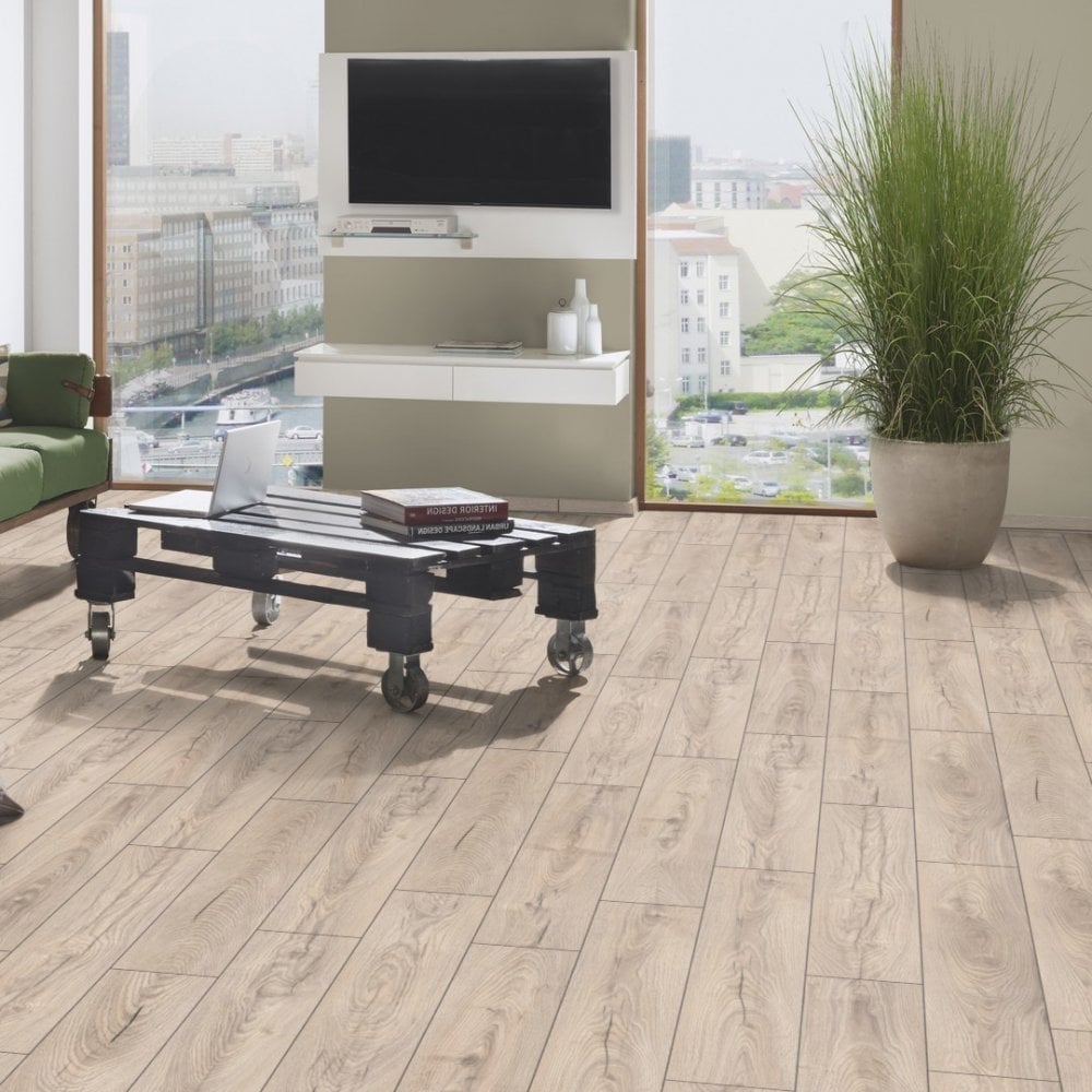 Mushroom Carpenter Oak - Atlantic 10mm Handscraped Moisture Resistant Laminate Flooring (122470)