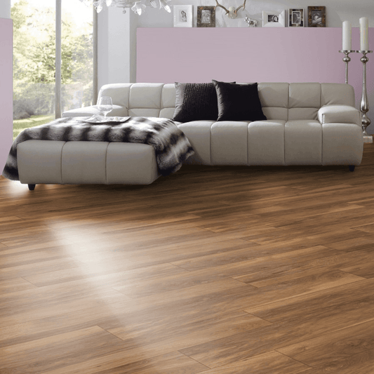 Krono Original | Appalachian Hickory Atlantic 10mm Handscraped Moisture Resistant Laminate Sample - 8155 (SKU-344609)