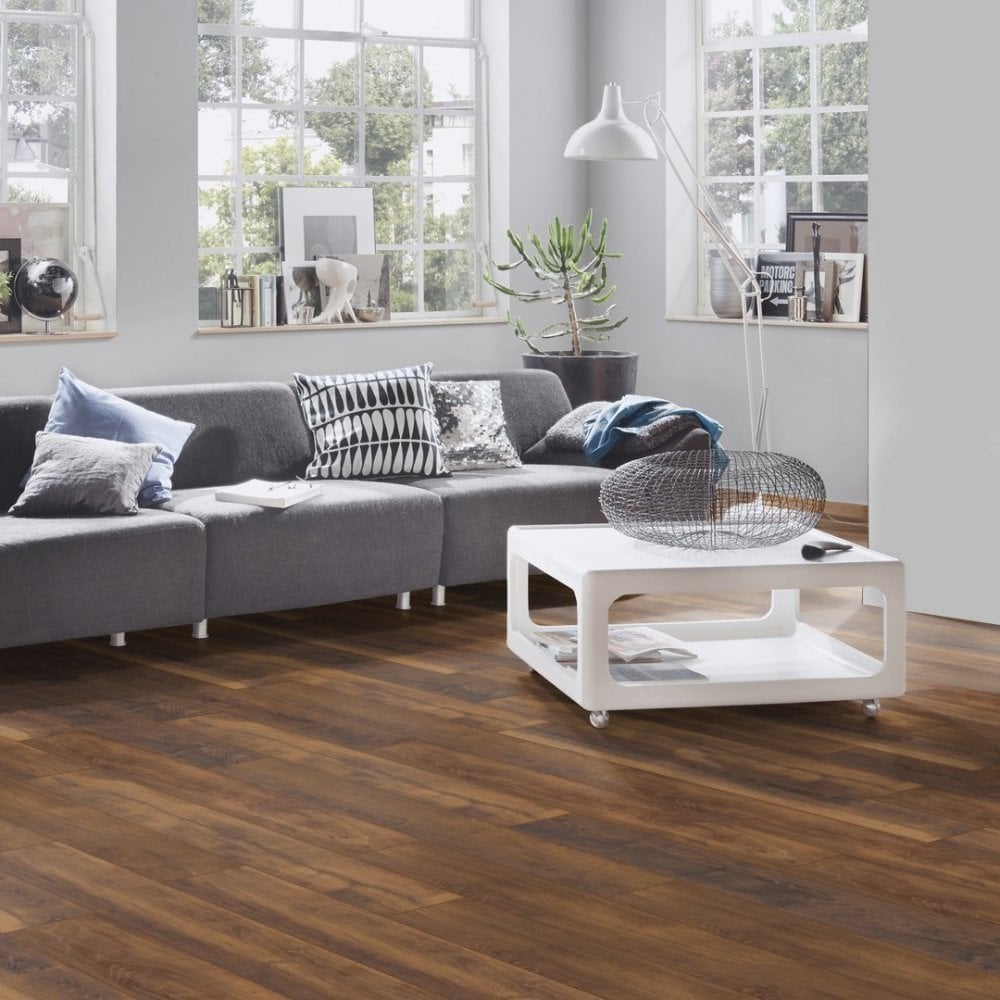 Krono Original | Laguna Oak Altantic 10mm Handscraped Moisture Resistant Laminate Sample - K411 (SKU-344667)