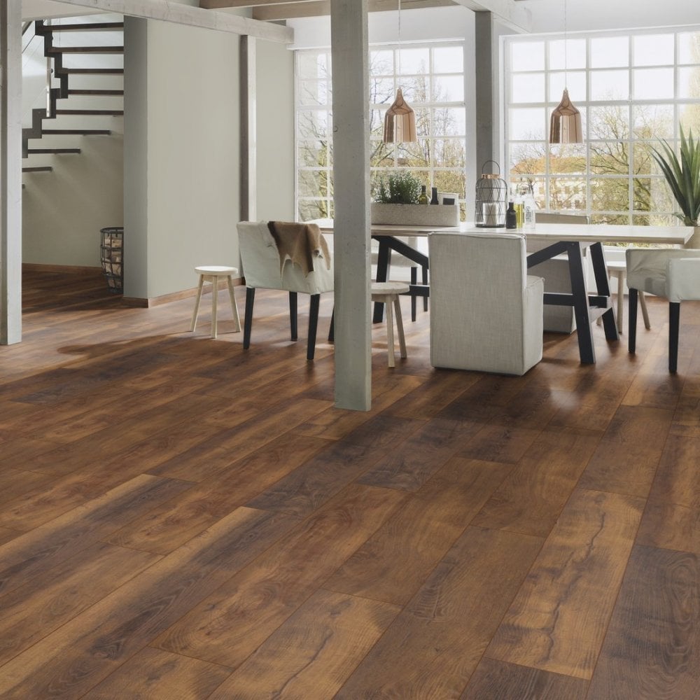 Krono Original | Laguna Oak Altantic 10mm Handscraped Moisture Resistant Laminate Sample - K411 (SKU-344667)