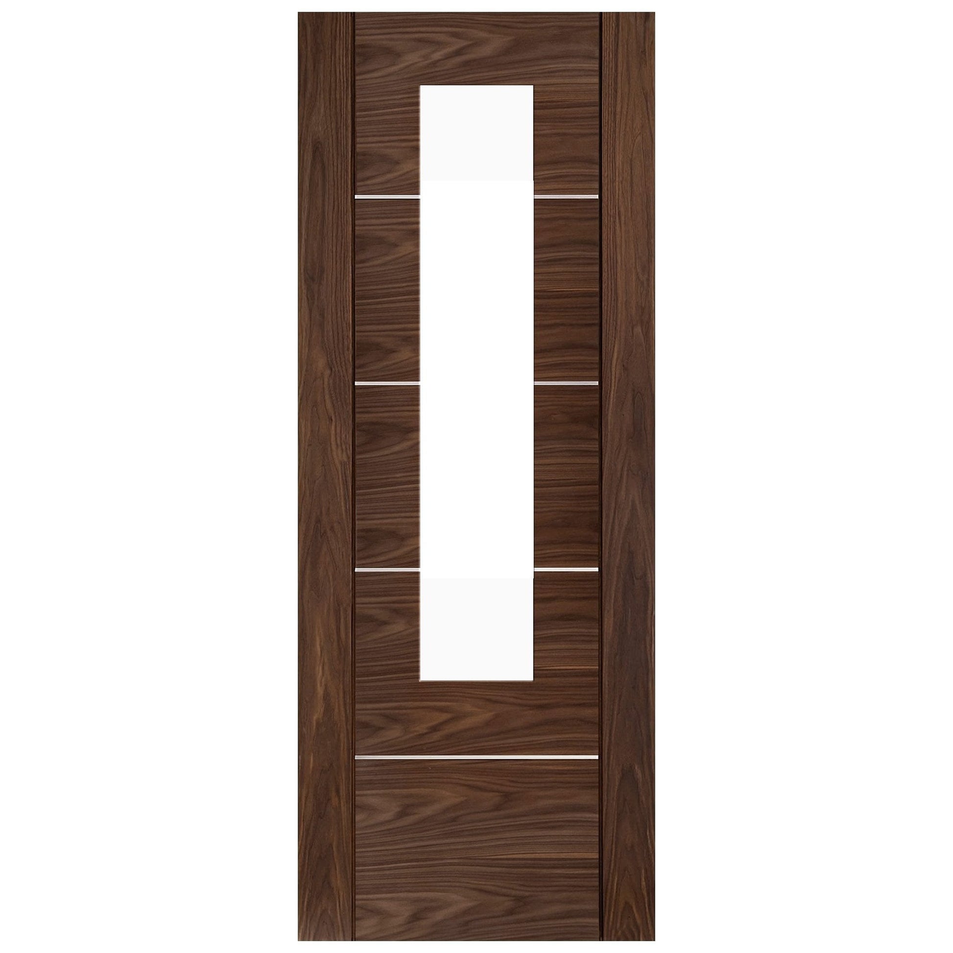 Walnut Internal Fully Finished Venice 1 Light Clear Glass Made-to-Measure Door (120553)