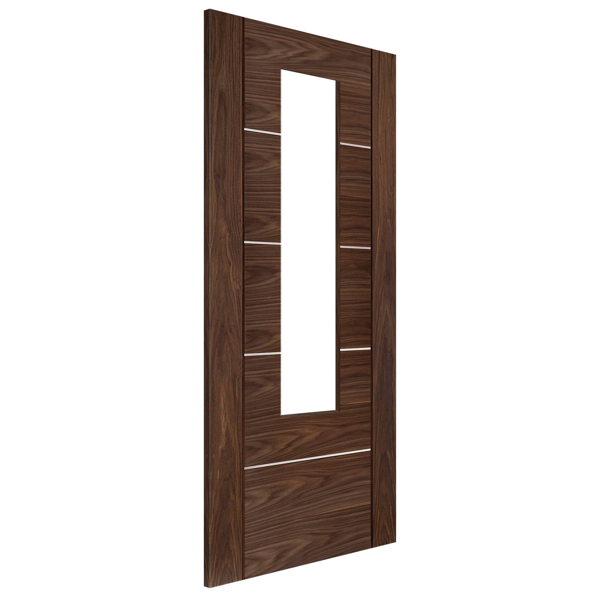 Walnut Internal Fully Finished Venice 1 Light Clear Glass Made-to-Measure Door (120553)