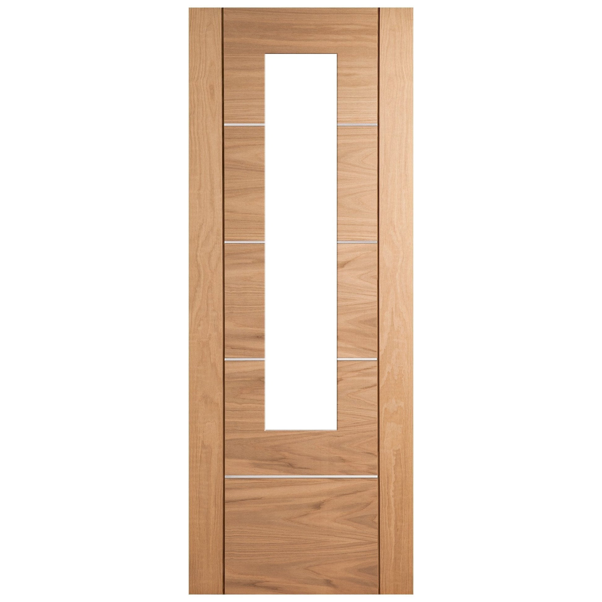 Oak Internal Fully Finished Venice 1 Light Clear Glass Door (120655)