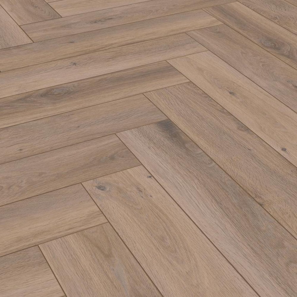 Kronotex | Metz Oak - Herringbone 8mm Laminate Sample - D3766 (SKU-344537)