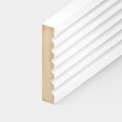 White - 2.4m Painted Fluted Base Moulding (122319)