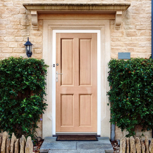 Unfinished Hardwood External 4 Panel Door (EXTHW4P)