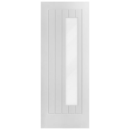 External White Painted Composite 1 Light Obscure Glass Farley Door (121035)