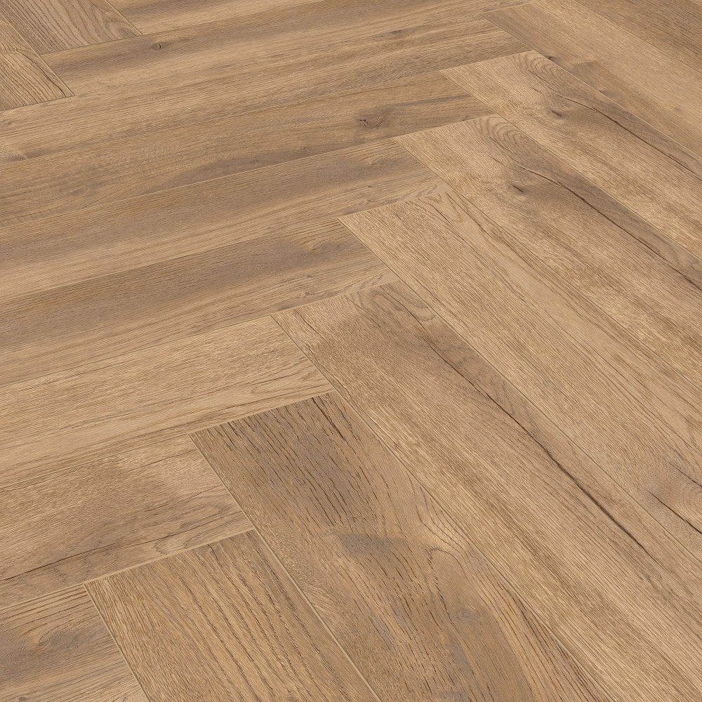 Kronotex | Treviso Oak - Herringbone 8mm Laminate Sample - D4764 (SKU-344534)