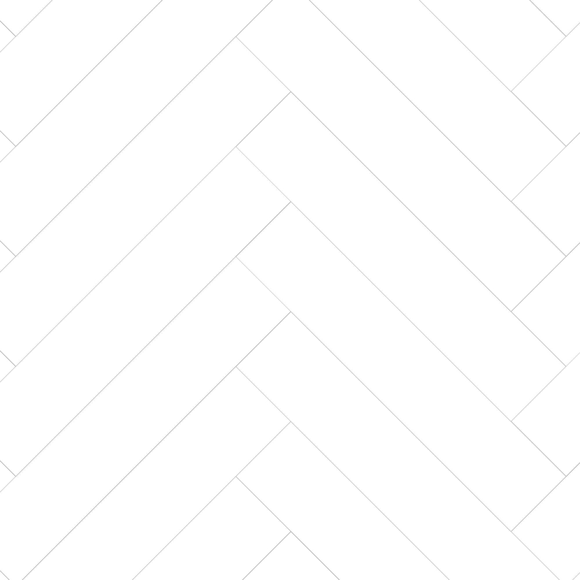 White - Lustre Herrringbone 6mm High Gloss Luxury Vinyl Flooring (122977)