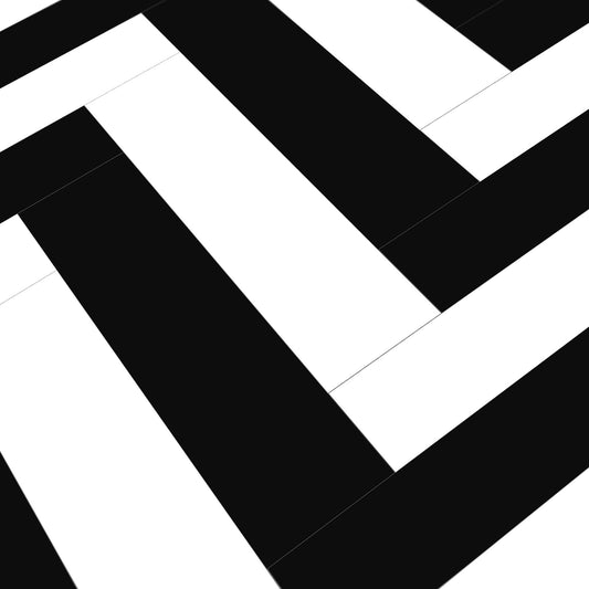 Black and White - Lustre Herrringbone 6mm Luxury Vinyl Sample
