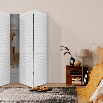 White Painted Internal 28mm Open Louvre Bi-fold Wardrobe Door Set (123119)