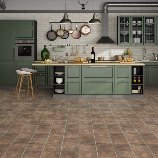 Light Stone - Valm 1.5mm Self-Adhesive Vinyl Tile Flooring (119118)