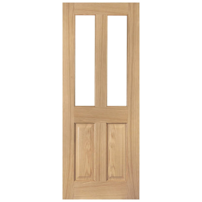 White Oak Internal Unfinished Oregon 2 Light Clear Glass Door (121792)