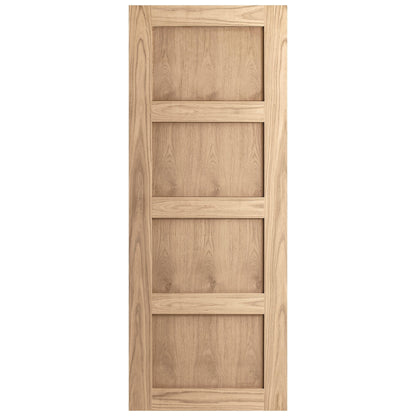 Oak Internal Unfinished Shaker 4 Panel Barn Door (121712)