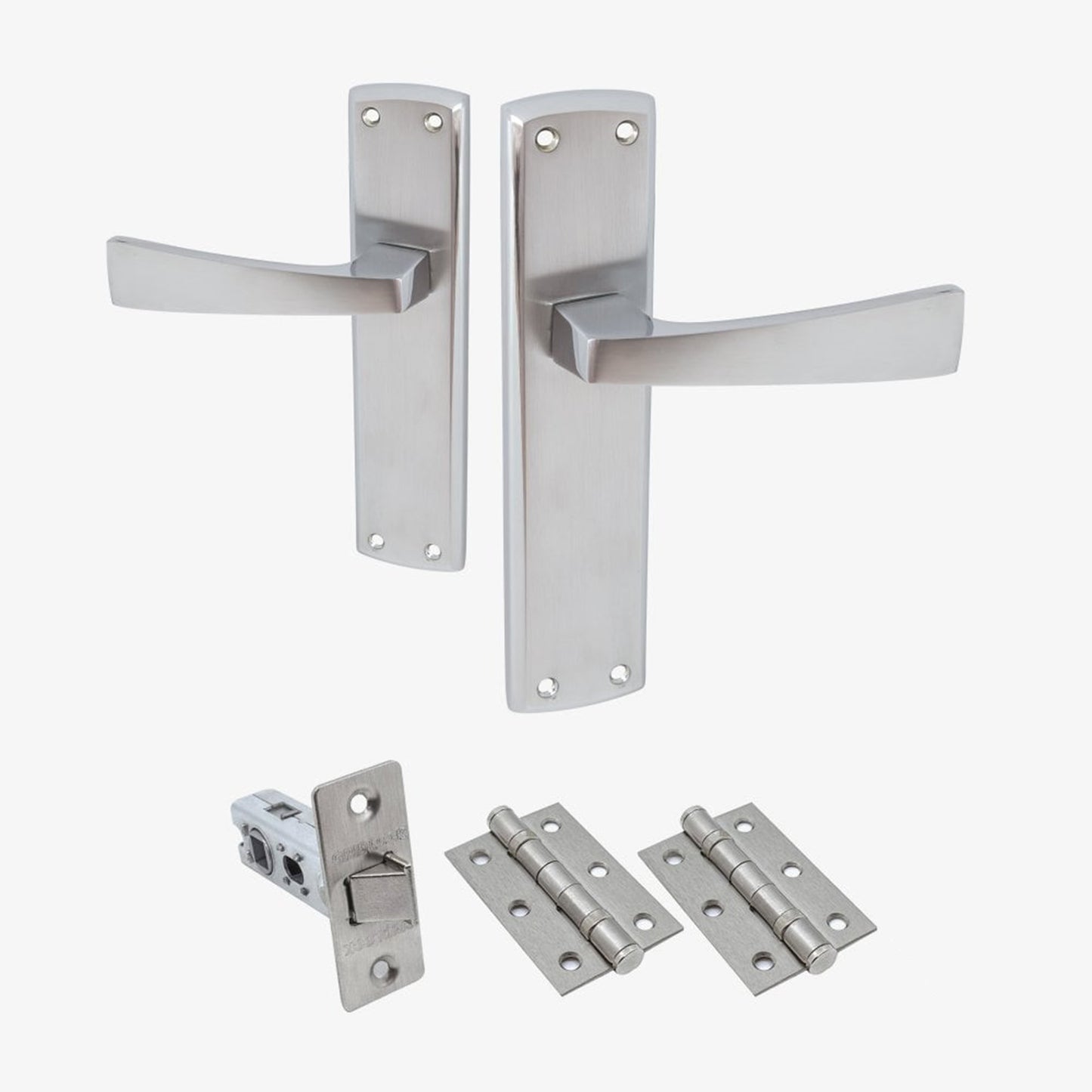 Ritz Lever on Backplate Fire Door Handle Set - Polished Chrome / Satin Chrome