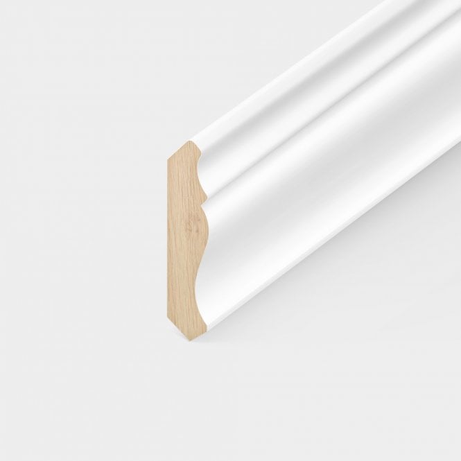 2.4m White Painted Decorative Coving 15mm x 114mm