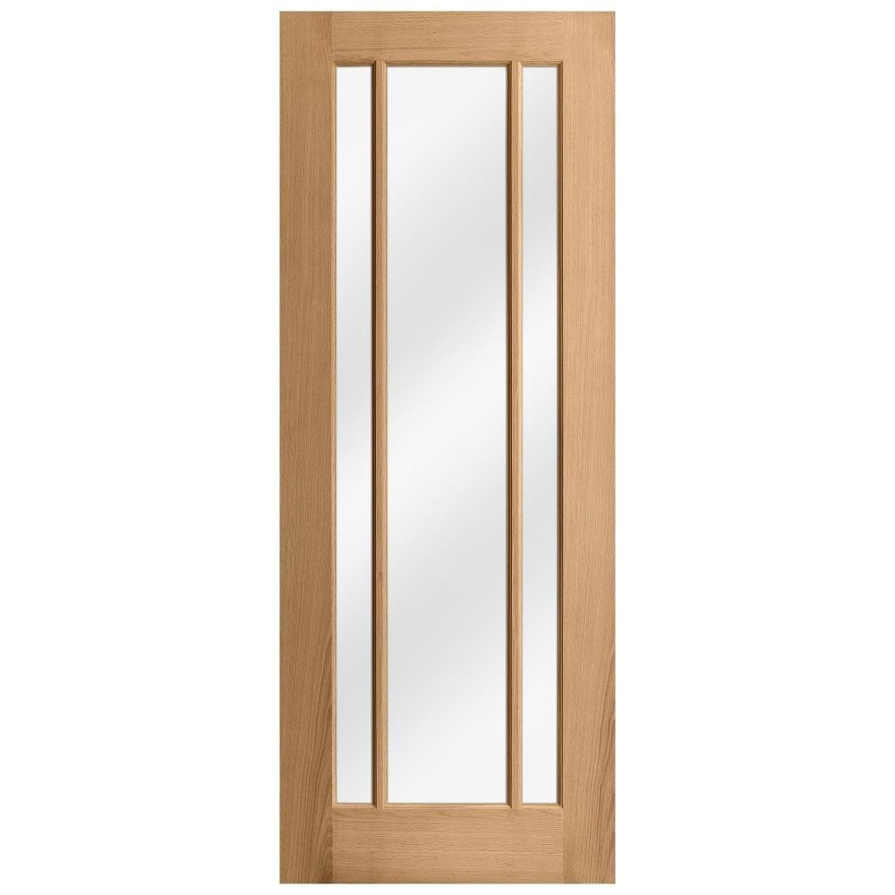 Oak Internal Fully Finished Toledo 3 Light Clear Glass FD30 Fire Door (121949)