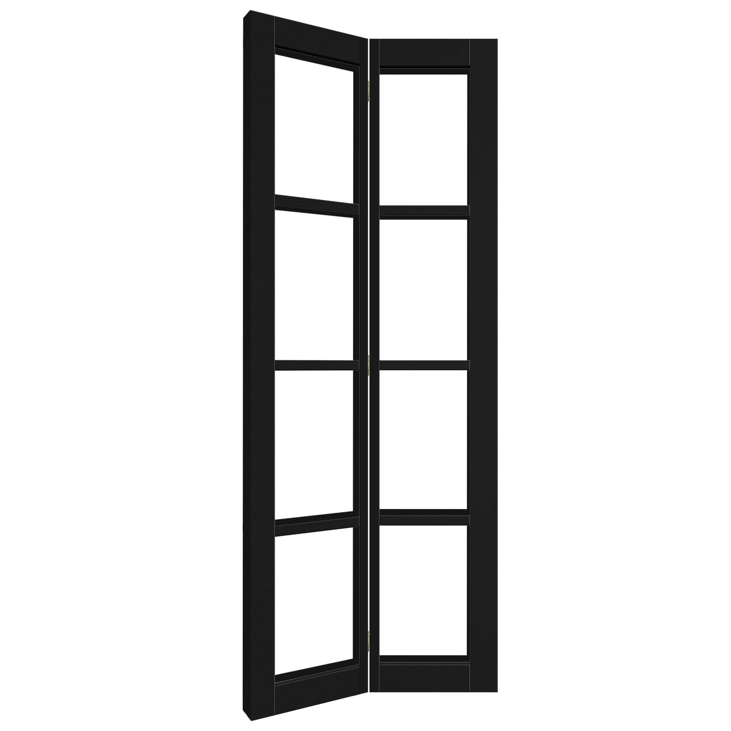 Black Internal Fully Finished Bifold 4 Light Clear Glass Door (121177)