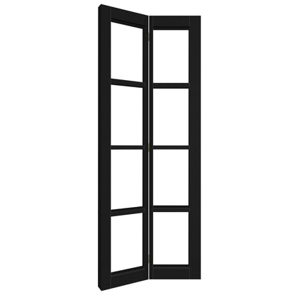 Black Internal Fully Finished Bifold 4 Light Clear Glass Door (121177)
