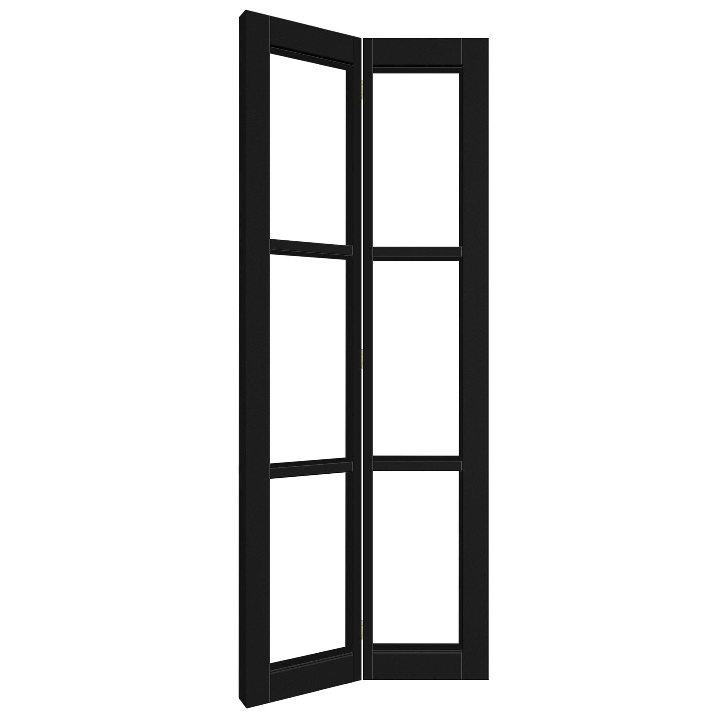 Black Internal Fully Finished Industrial 3 Light Clear Glass Bi-fold Door (121175)