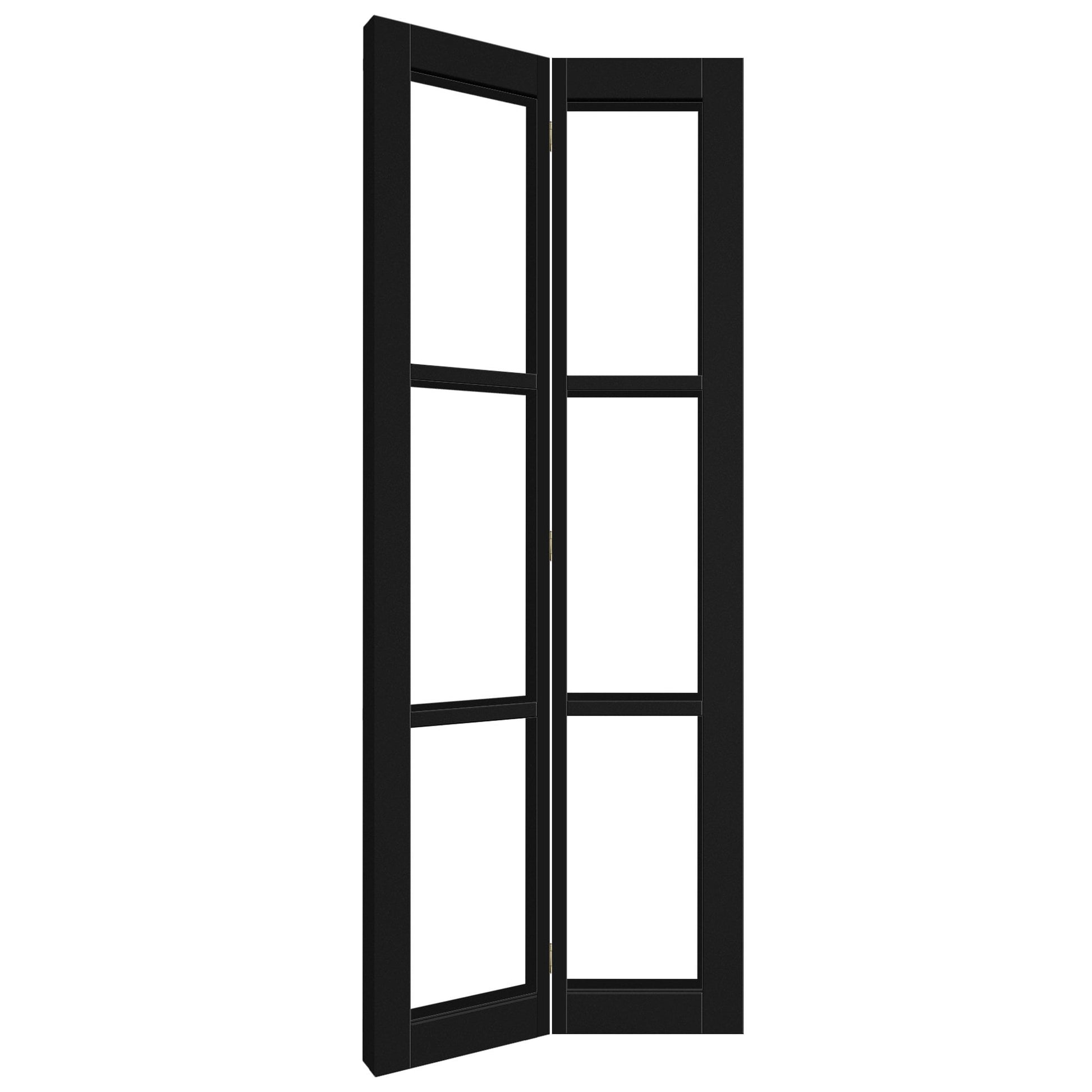 Black Internal Fully Finished Industrial 3 Light Clear Glass Bi-fold Door (121175)