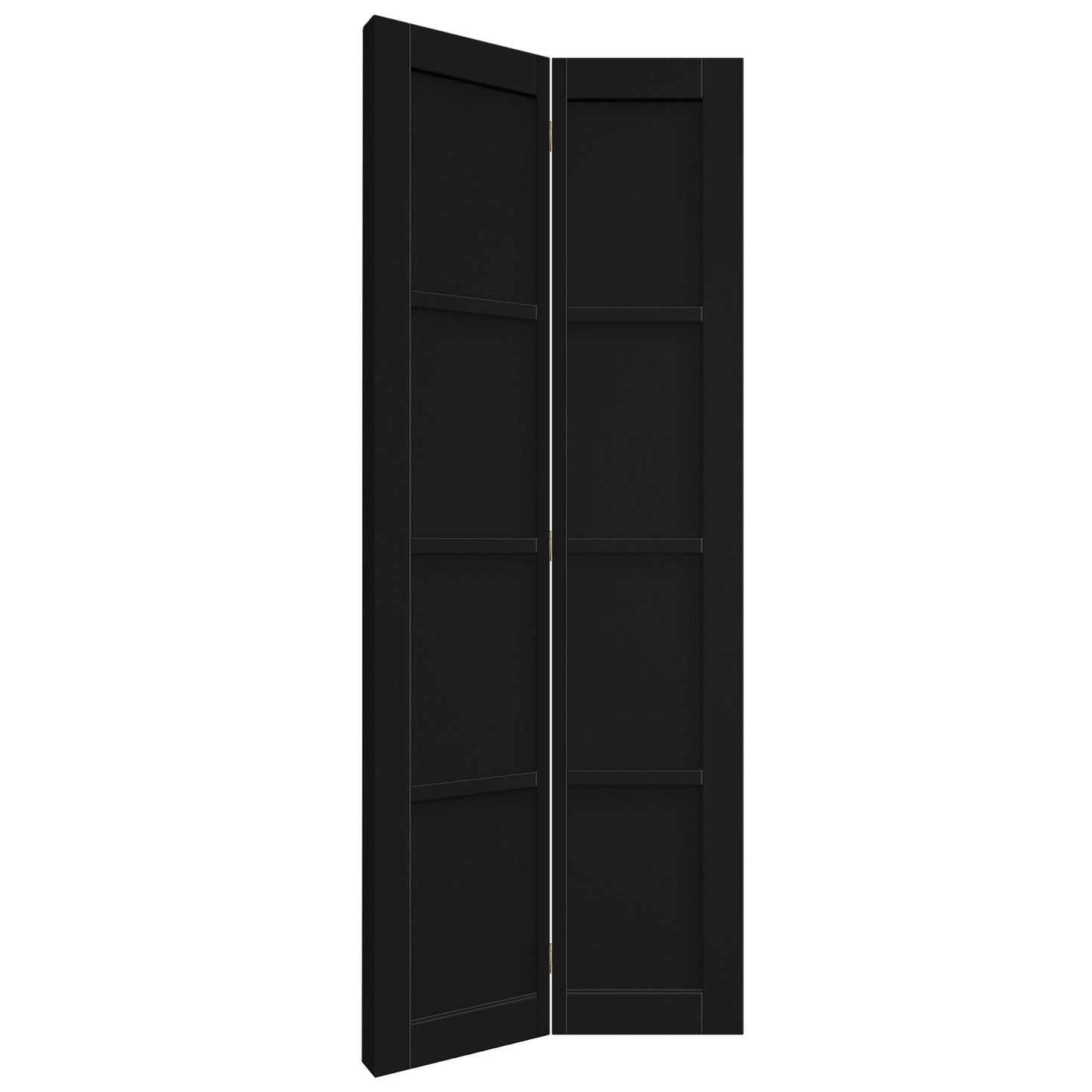 Black Internal Fully Finished 4 Panel Solid Bi-fold Door (121176)