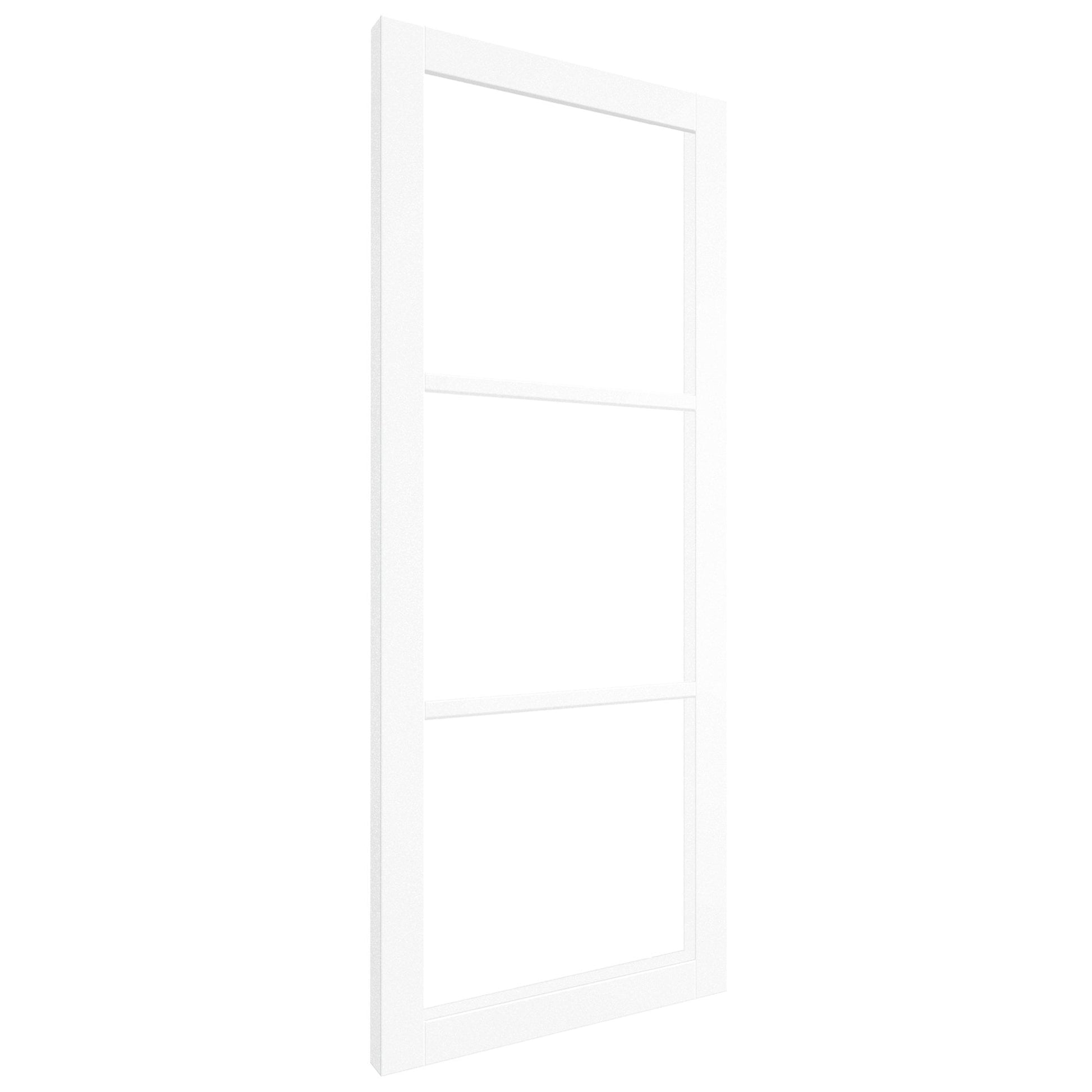 Internal Primed Studio Industrial 3 Light Clear Glass Door (121193)