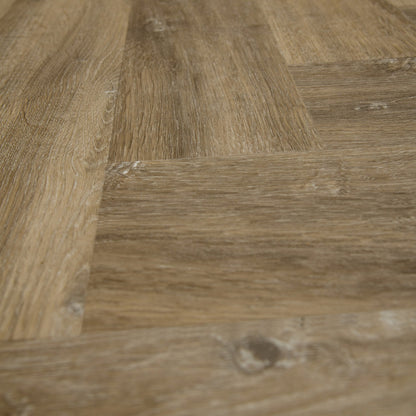 Nelson Oak - Foundation Herringbone SPC 2mm UV Coated Luxury Vinyl Flooring (122986)