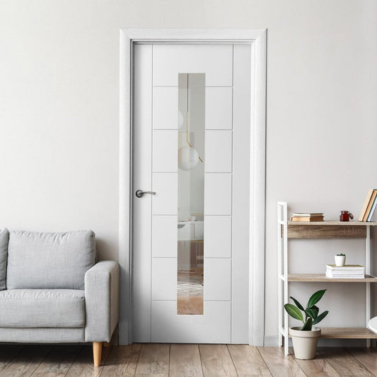 White Internal Primed Pedrena 1 Light Clear Glass Door (57566)
